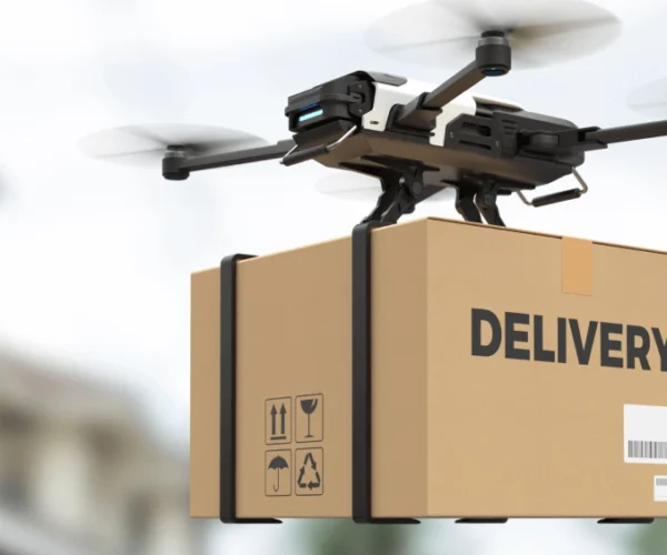 On-demand delivery of products via autonomous electric drones